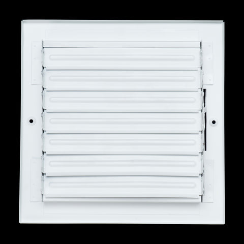 8"x8" 3-Way White Steel Fixed Curved Blade Air Supply Diffuser, Directional Register Vent Cover for Sidewall Or Ceiling