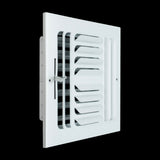 8"x8" 4-Way White Steel Fixed Curved Blade Air Supply Diffuser, Directional Register Vent Cover for Sidewall Or Ceiling
