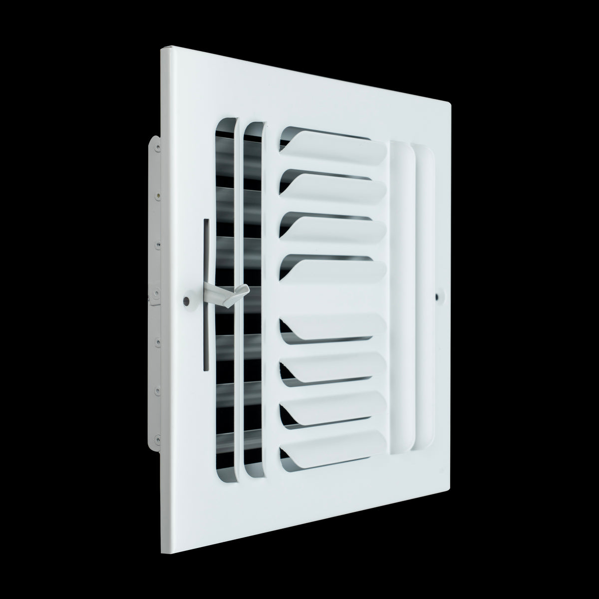 8"x8" 4-Way White Steel Fixed Curved Blade Air Supply Diffuser, Directional Register Vent Cover for Sidewall Or Ceiling