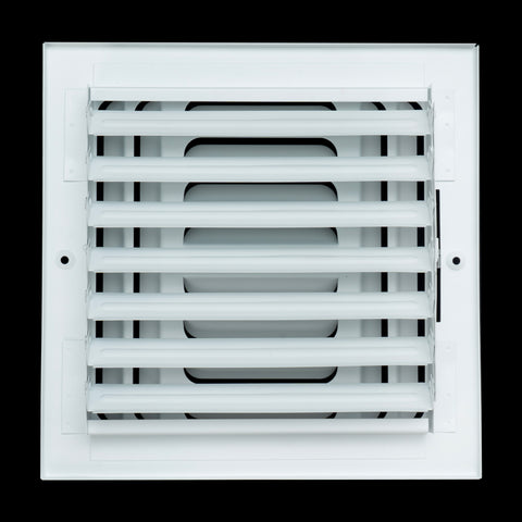 8"x8" 4-Way White Steel Fixed Curved Blade Air Supply Diffuser, Directional Register Vent Cover for Sidewall Or Ceiling