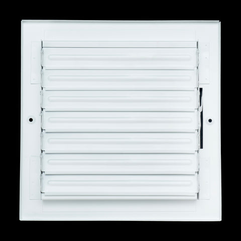 8"x8" 4-Way White Steel Fixed Curved Blade Air Supply Diffuser, Directional Register Vent Cover for Sidewall Or Ceiling