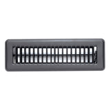 10"x2" Black Steel Floor Register, Walkable Heavy-Duty Louvered Vent Cover with Damper