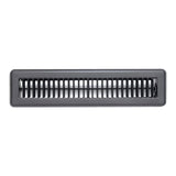 2"x14" Black Steel Floor Register, Walkable Heavy-Duty Louvered Vent Cover with Damper