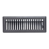 3"x10" Black Steel Floor Register, Walkable Heavy-Duty Louvered Vent Cover with Damper