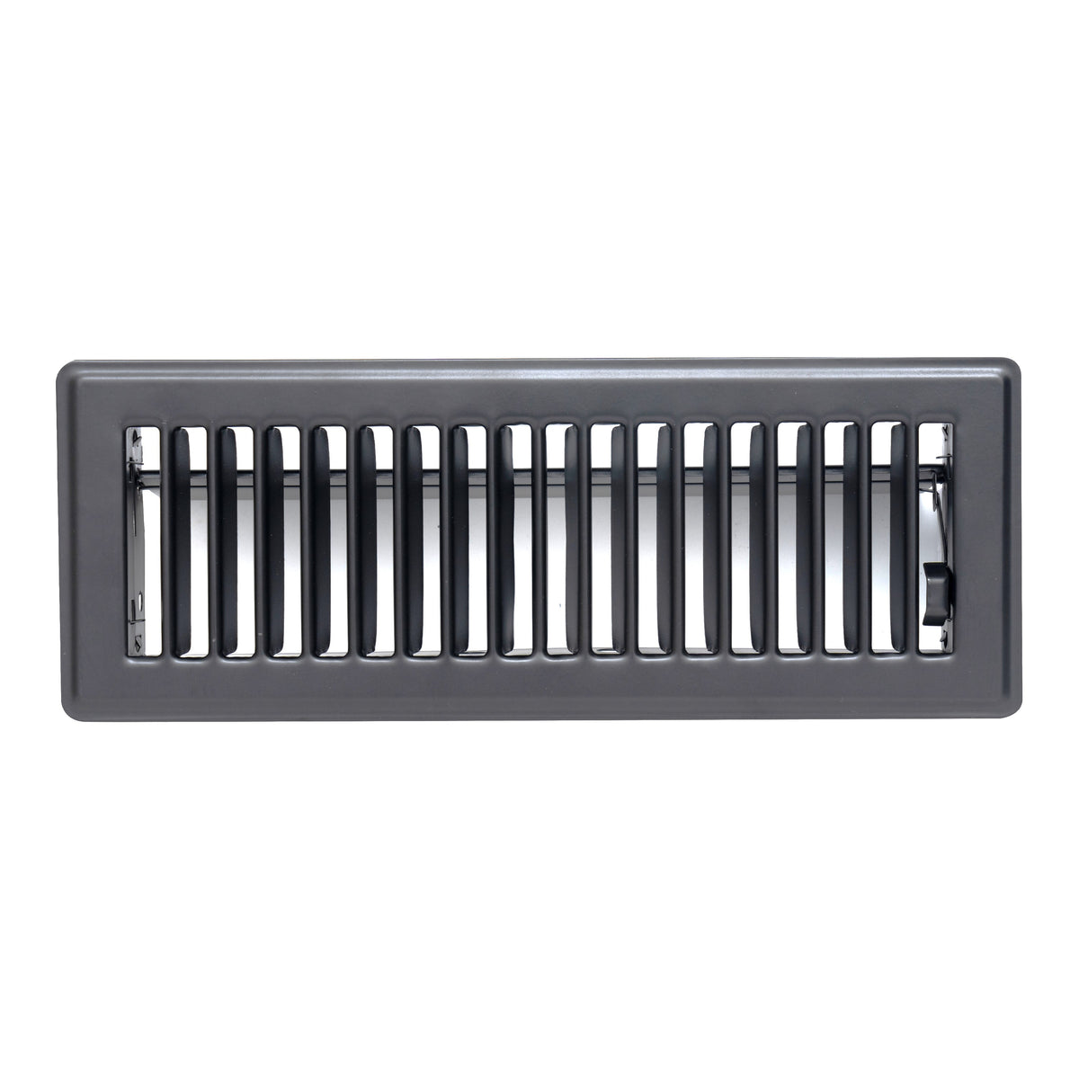 3"x10" Black Steel Floor Register, Walkable Heavy-Duty Louvered Vent Cover with Damper
