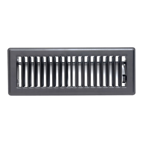 3"x10" Black Steel Floor Register, Walkable Heavy-Duty Louvered Vent Cover with Damper