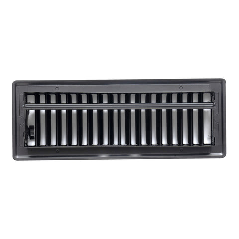 3"x10" Black Steel Floor Register, Walkable Heavy-Duty Louvered Vent Cover with Damper