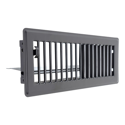 3"x10" Black Steel Floor Register, Walkable Heavy-Duty Louvered Vent Cover with Damper