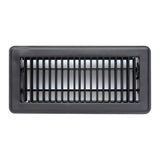 4"x10" Black Steel Floor Register, Walkable Heavy-Duty Louvered Vent Cover with Damper
