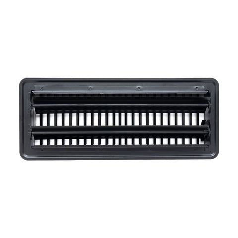 4"x12" Black Steel Floor Register, Walkable Heavy-Duty Louvered Vent Cover with Damper