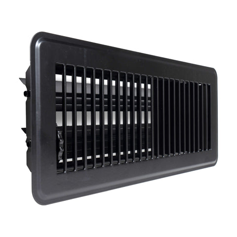 4"x12" Black Steel Floor Register, Walkable Heavy-Duty Louvered Vent Cover with Damper