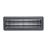 4"x14" Black Steel Floor Register, Walkable Heavy-Duty Louvered Vent Cover with Damper