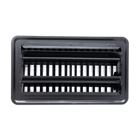 4"x8" Black Steel Floor Register, Walkable Heavy-Duty Louvered Vent Cover with Damper