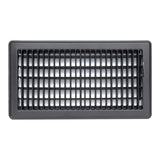 6"x12" Black Steel Floor Register, Walkable Heavy-Duty Louvered Vent Cover with Damper