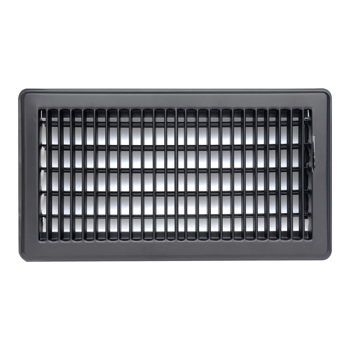 6"x12" Black Steel Floor Register, Walkable Heavy-Duty Louvered Vent Cover with Damper