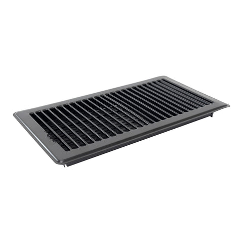 6"x12" Black Steel Floor Register, Walkable Heavy-Duty Louvered Vent Cover with Damper