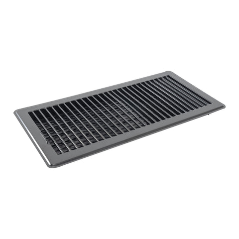 6"x14" Black Steel Floor Register, Walkable Heavy-Duty Louvered Vent Cover with Damper