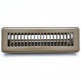 10"x2" Brown Steel Floor Register, Walkable Heavy-Duty Louvered Vent Cover with Damper