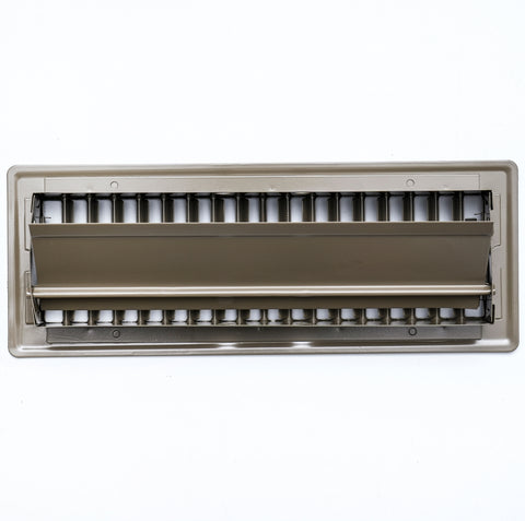 10"x3" Brown Steel Floor Register, Walkable Heavy-Duty Louvered Vent Cover with Damper