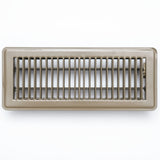 12"x4" Brown Steel Floor Register, Walkable Heavy-Duty Louvered Vent Cover with Damper