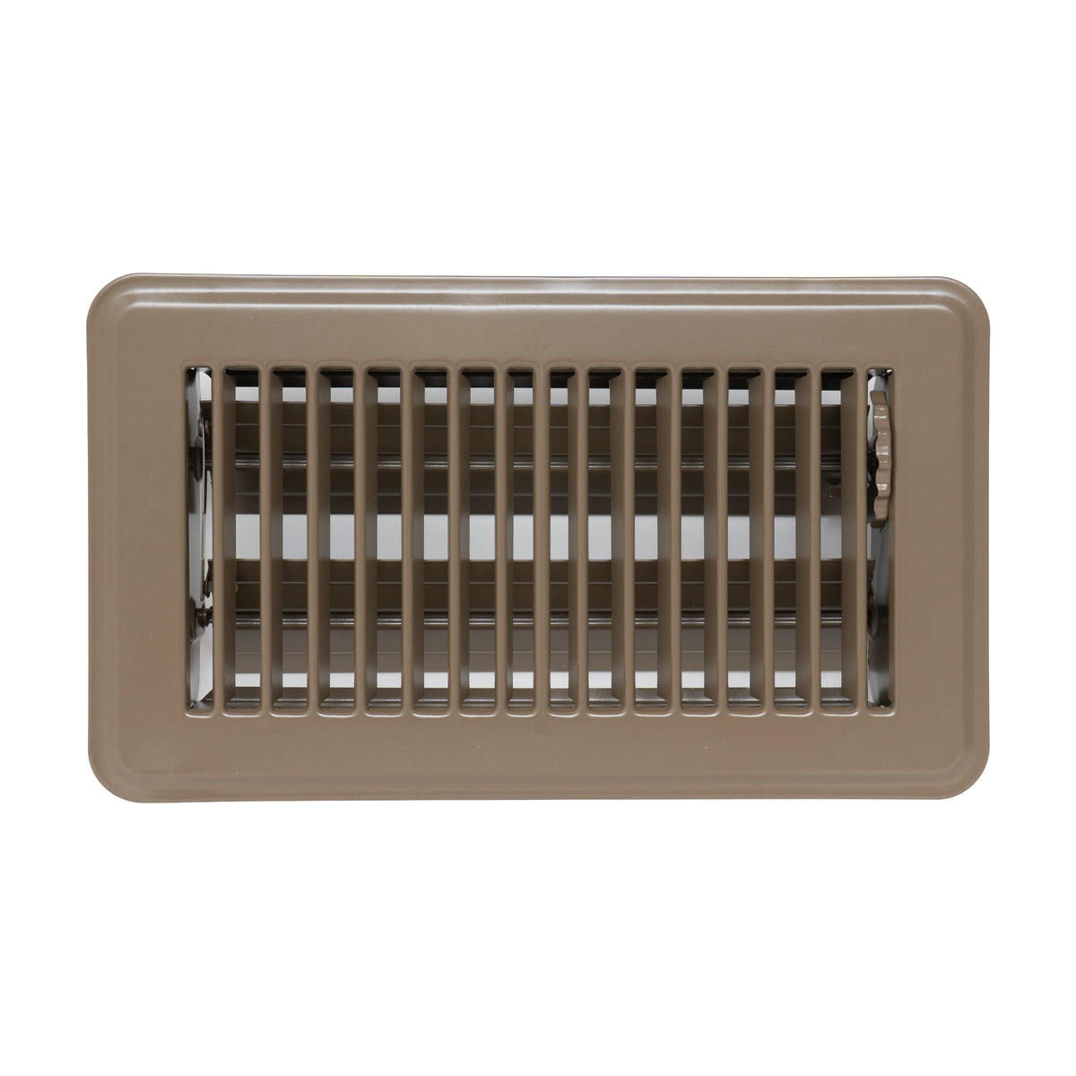 4"x8" Brown Steel Floor Register, Walkable Heavy-Duty Louvered Vent Cover with Damper