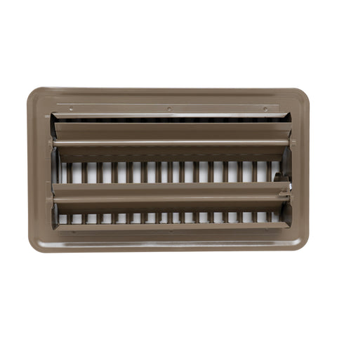 4"x8" Brown Steel Floor Register, Walkable Heavy-Duty Louvered Vent Cover with Damper