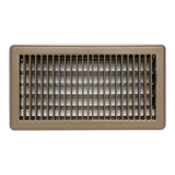 12"x6" Brown Steel Floor Register, Walkable Heavy-Duty Louvered Vent Cover with Damper