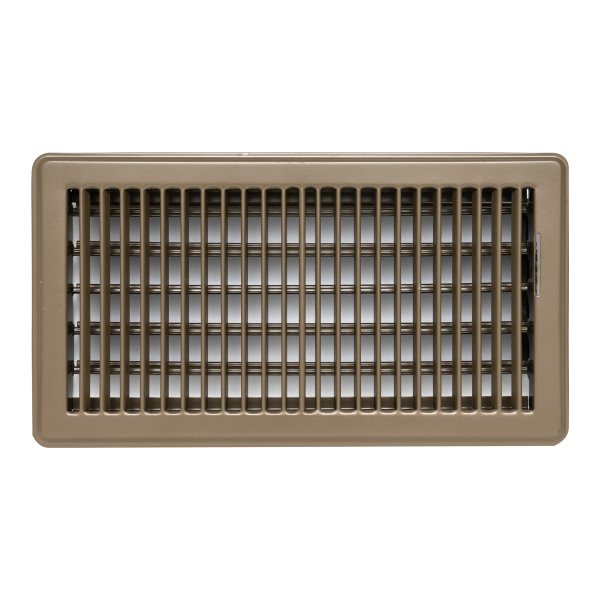 12"x6" Brown Steel Floor Register, Walkable Heavy-Duty Louvered Vent Cover with Damper