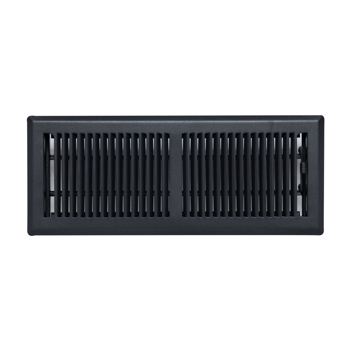 4"x12" Matte Black Steel Floor Register, Walkable Heavy-Duty Contemporary Louvered Vent Cover with Damper
