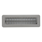 2"x10" Gray Steel Floor Register, Walkable Heavy-Duty Louvered Vent Cover with Damper