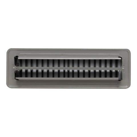 2"x10" Gray Steel Floor Register, Walkable Heavy-Duty Louvered Vent Cover with Damper