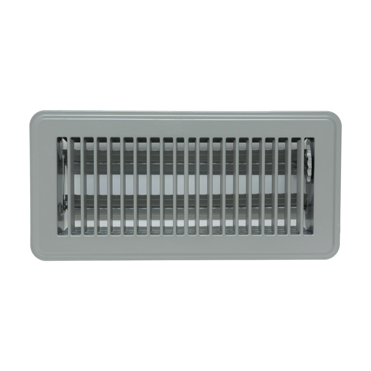 4"x10" Gray Steel Floor Register, Walkable Heavy-Duty Louvered Vent Cover with Damper