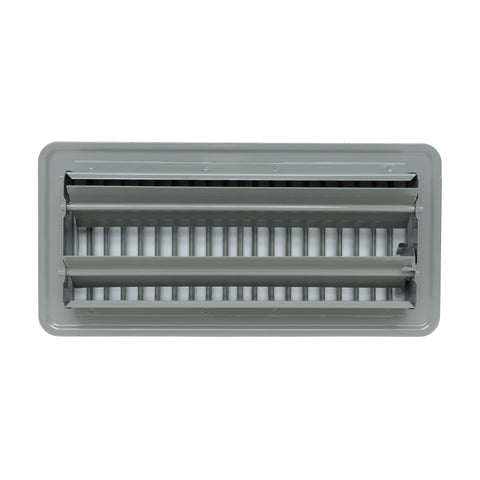 4"x10" Gray Steel Floor Register, Walkable Heavy-Duty Louvered Vent Cover with Damper