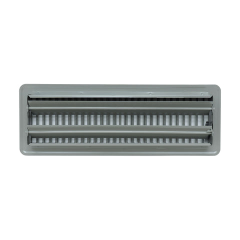 4"x14" Gray Steel Floor Register, Walkable Heavy-Duty Louvered Vent Cover with Damper