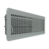 4"x14" Gray Steel Floor Register, Walkable Heavy-Duty Louvered Vent Cover with Damper