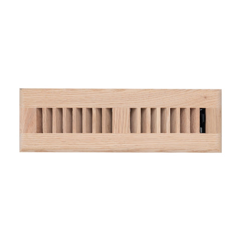 2"x10" Oak Wood Floor Register, Walkable Louvered Vent Cover with Damper