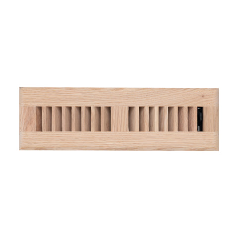 2"x10" Oak Wood Floor Register, Walkable Louvered Vent Cover with Damper