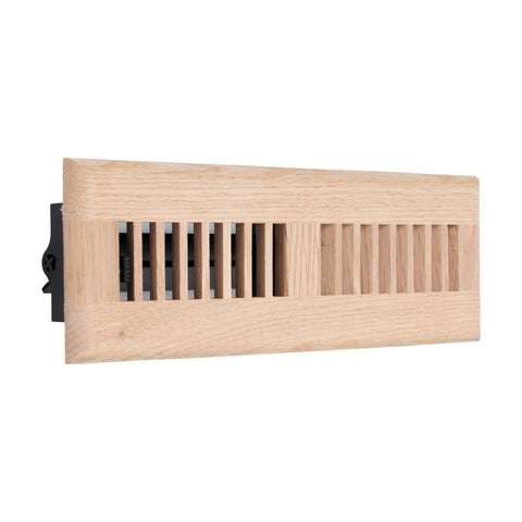 2"x10" Oak Wood Floor Register, Walkable Louvered Vent Cover with Damper