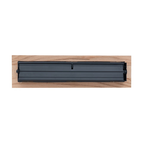 2"x12" Oak Wood Floor Register, Walkable Louvered Vent Cover with Damper