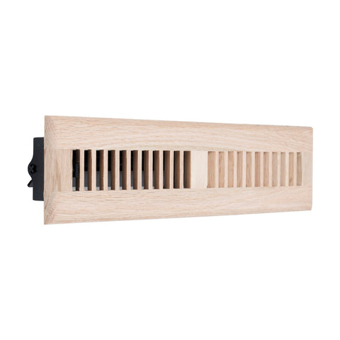 2"x14" Oak Wood Floor Register, Walkable Louvered Vent Cover with Damper