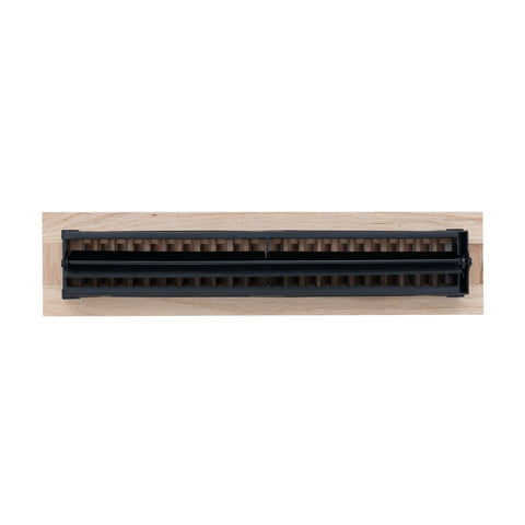 2"x14" Oak Wood Floor Register, Walkable Louvered Vent Cover with Damper
