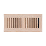 4"x10" Oak Wood Floor Register, Walkable Louvered Vent Cover with Damper