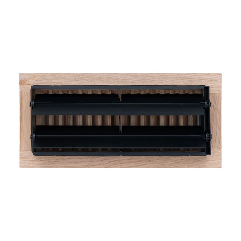4"x10" Oak Wood Floor Register, Walkable Louvered Vent Cover with Damper