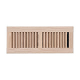 4"x12" Oak Wood Floor Register, Walkable Louvered Vent Cover with Damper