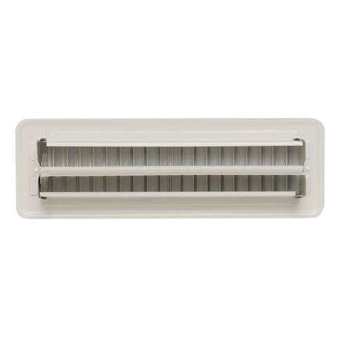 2"x10" White Steel Floor Register, Walkable Heavy-Duty Louvered Vent Cover with Damper