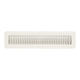 2"x14" White Steel Floor Register, Walkable Heavy-Duty Louvered Vent Cover with Damper