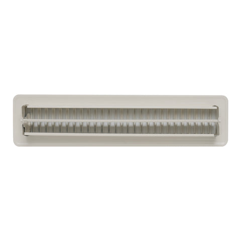 2"x14" White Steel Floor Register, Walkable Heavy-Duty Louvered Vent Cover with Damper