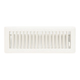 10"x3" White Steel Floor Register, Walkable Heavy-Duty Louvered Vent Cover with Damper