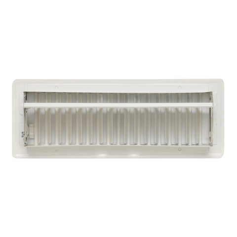 10"x3" White Steel Floor Register, Walkable Heavy-Duty Louvered Vent Cover with Damper