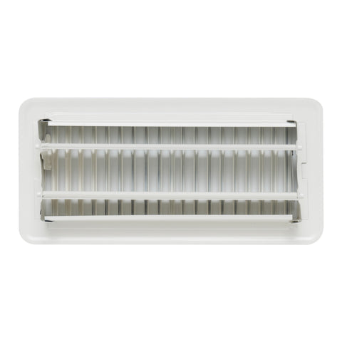 10"x4" White Steel Floor Register, Walkable Heavy-Duty Louvered Vent Cover with Damper
